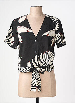 Chemisier tissage popeline manches courtes noir VERO MODA femme