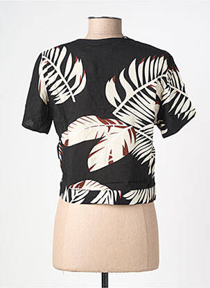 Chemisier tissage popeline manches courtes noir VERO MODA femme