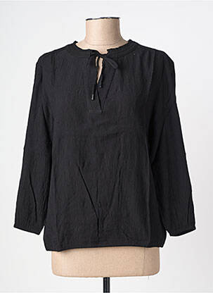 Blouse col rond manches 3/4 noir STREET ONE femme