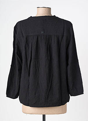Blouse col rond manches 3/4 noir STREET ONE femme