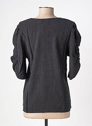 Top tissage crêpe manches 3/4 noir ICHI femme