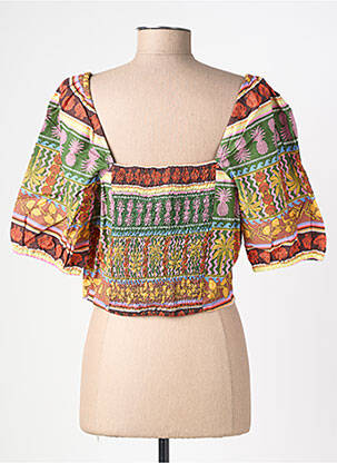 Top col v manches 3/4 vert VERO MODA femme