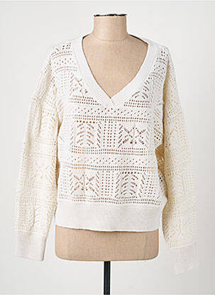 Pull col v manches longues beige VERO MODA femme
