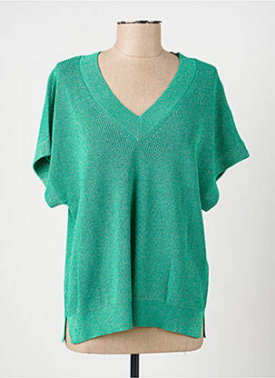 Pull col v manches courtes vert VERO MODA femme
