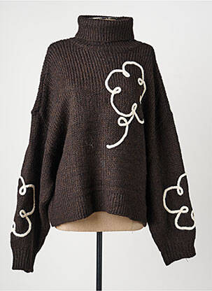 Pull col roulé manches longues manches longues marron VERO MODA femme