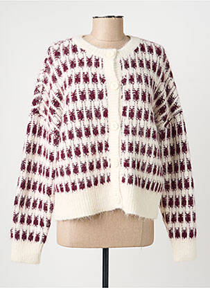 Gilet manches longues fermeture boutonnée sur le devant beige VERO MODA femme