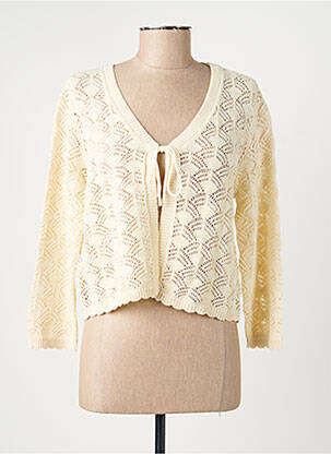 Gilet manches longues col v beige VERO MODA femme