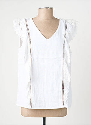 Top manches courtes manches courtes blanc C'EST BEAU LA VIE femme