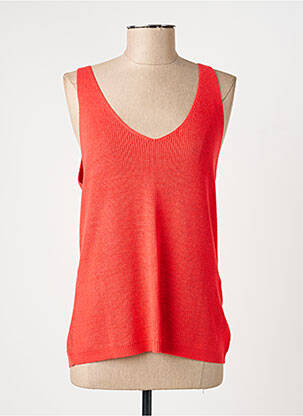 Top coupe cintrée fines bretelles orange VERO MODA femme