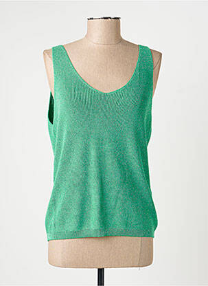 Top coupe cintrée fines bretelles vert VERO MODA femme