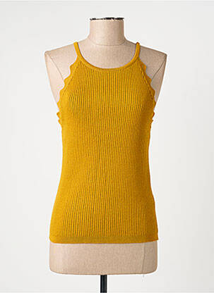 Top coupe cintrée fines bretelles jaune AWARE femme
