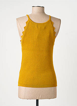 Top coupe cintrée fines bretelles jaune AWARE femme