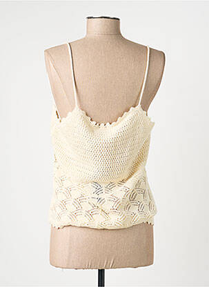 Top coupe cintrée fines bretelles beige VERO MODA femme