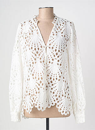 Chemisier coupe cintrée manches longues blanc B.YOUNG femme