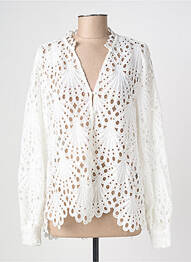 Chemisier coupe cintrée manches longues blanc B.YOUNG femme