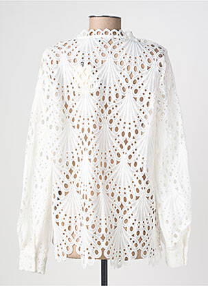 Chemisier coupe cintrée manches longues blanc B.YOUNG femme