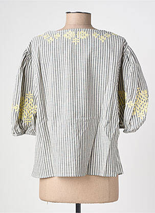 Blouse col v manches courtes gris RUE MAZARINE femme