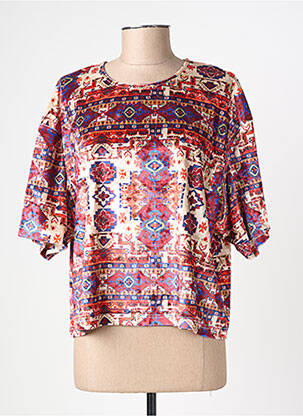 Top imprimé fantaisie manches courtes rouge RUE MAZARINE femme