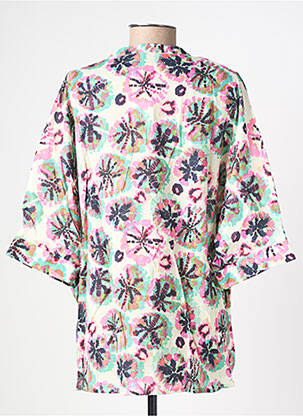 Blouse tissage popeline manches courtes rose RUE MAZARINE femme