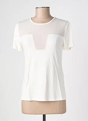 T-shirt stretch manches courtes blanc GAOS femme