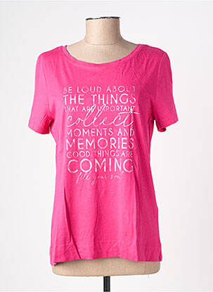 T-shirt sérigraphie floquée manches courtes rose STREET ONE femme