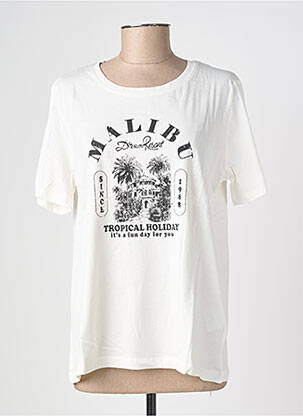T-shirt coupe droite manches courtes blanc B.YOUNG femme