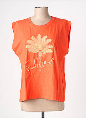 T-shirt coupe droite manches courtes orange RUE MAZARINE femme