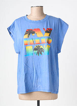 T-shirt coupe droite manches courtes bleu MY HELLO JOY femme