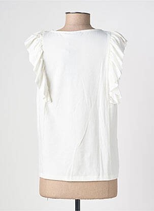 T-shirt sérigraphie floquée manches courtes blanc B.YOUNG femme