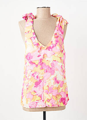 Blouse tissage popeline sans manche rose VERO MODA femme