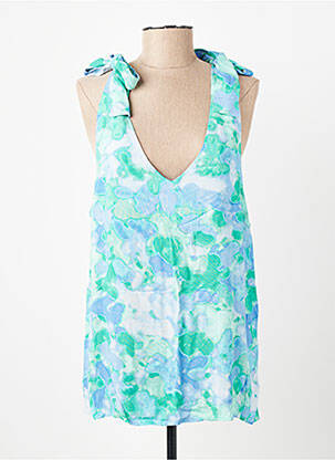 Blouse tissage popeline sans manche bleu VERO MODA femme