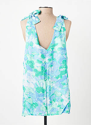 Blouse tissage popeline sans manche bleu VERO MODA femme