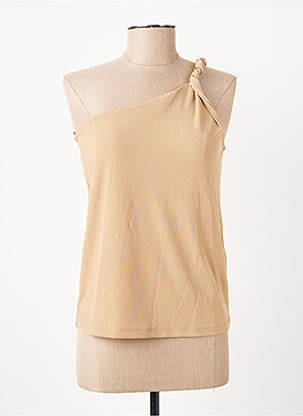 Top stretch sans manche beige VERO MODA femme