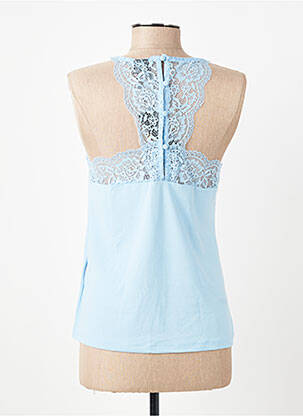 Top tissage crêpe fines bretelles bleu VERO MODA femme