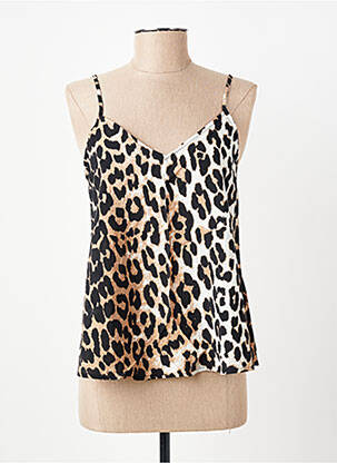 Top manches bretelles ajustables fines bretelles beige VERO MODA femme