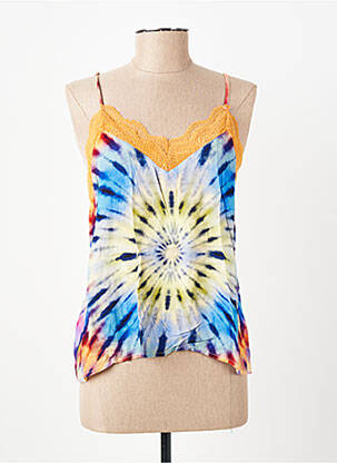 Top imprimé fantaisie fines bretelles bleu RUE MAZARINE femme