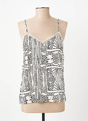 Top tissage crêpe fines bretelles beige VERO MODA femme