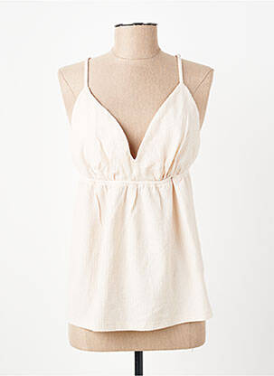 Top stretch fines bretelles beige VERO MODA femme