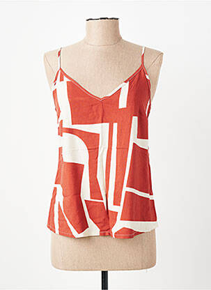 Top imprimé fantaisie fines bretelles marron VERO MODA femme