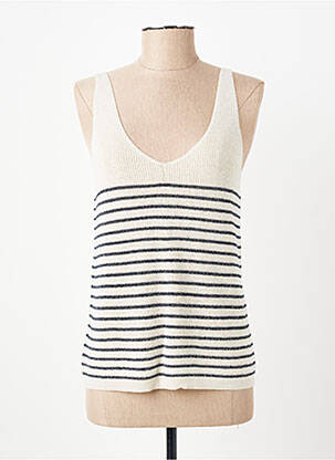 Top stretch sans manche beige VERO MODA femme