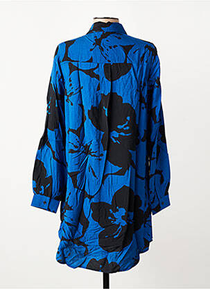 Robe mi-longue imprimé fleurs manches longues bleu B.YOUNG femme