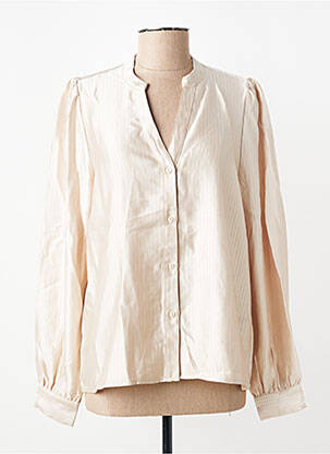 Chemisier coupe fluide manches longues beige VERO MODA femme