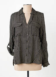 Chemisier tissage popeline manches longues noir VERO MODA femme