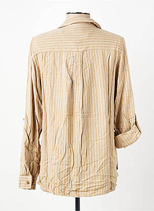 Chemisier tissage popeline manches longues beige VERO MODA femme
