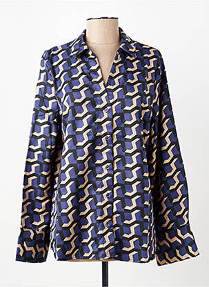 Chemisier coupe droite manches longues bleu VERO MODA femme