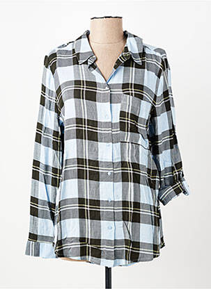 Chemisier tissage popeline manches longues bleu STREET ONE femme