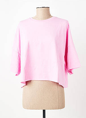Sweat-shirt stretch manches 3/4 rose NOISY MAY femme