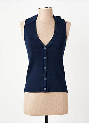 Top tissage jersey sans manche bleu VERO MODA femme