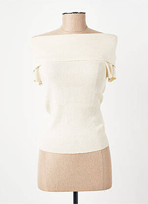 Top stretch manches courtes beige AWARE BY VERO MODA femme