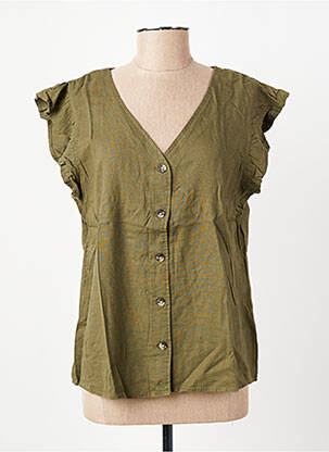 Chemisier coupe cintrée manches courtes vert B.YOUNG femme
